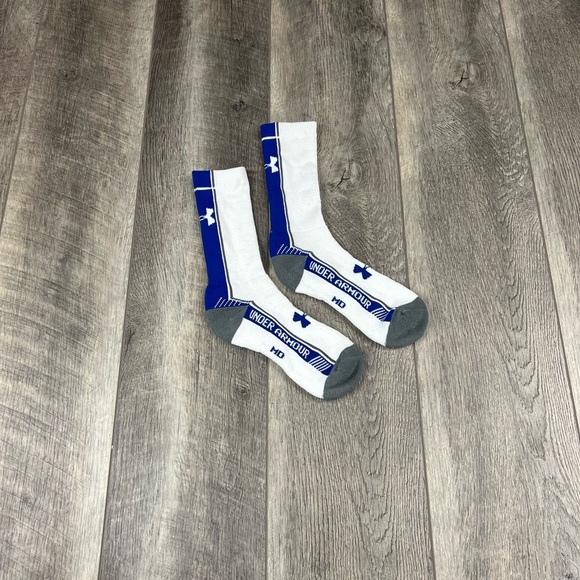 Under Armour Mens White/Blue Socks - Picture 1 of 8